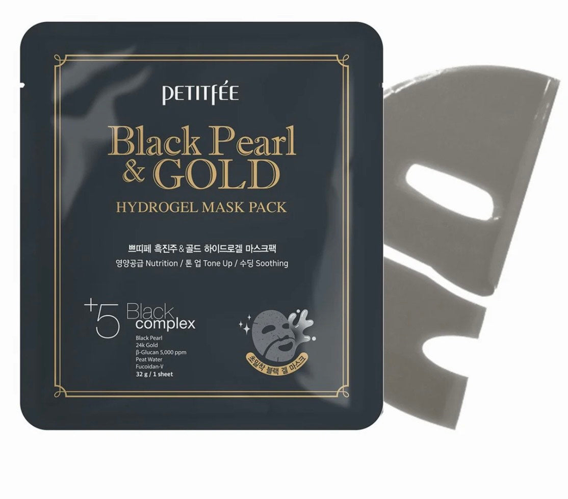 Petitfee Black pearl & gold Hydrogel ansiktsmaske (5 stk)